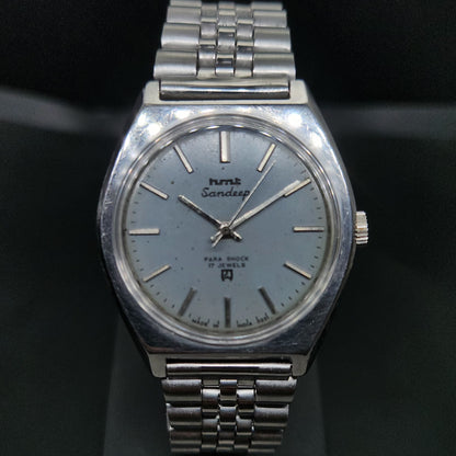 Vintage Original HMT Sandeep Hand Winding 17 Jewels Grey Face Men's Wrist Watch OG297
