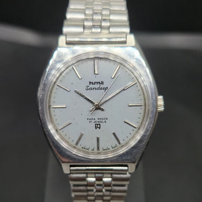 Vintage Original HMT Sandeep Hand Winding 17 Jewels Grey Face Men's Wrist Watch OG297