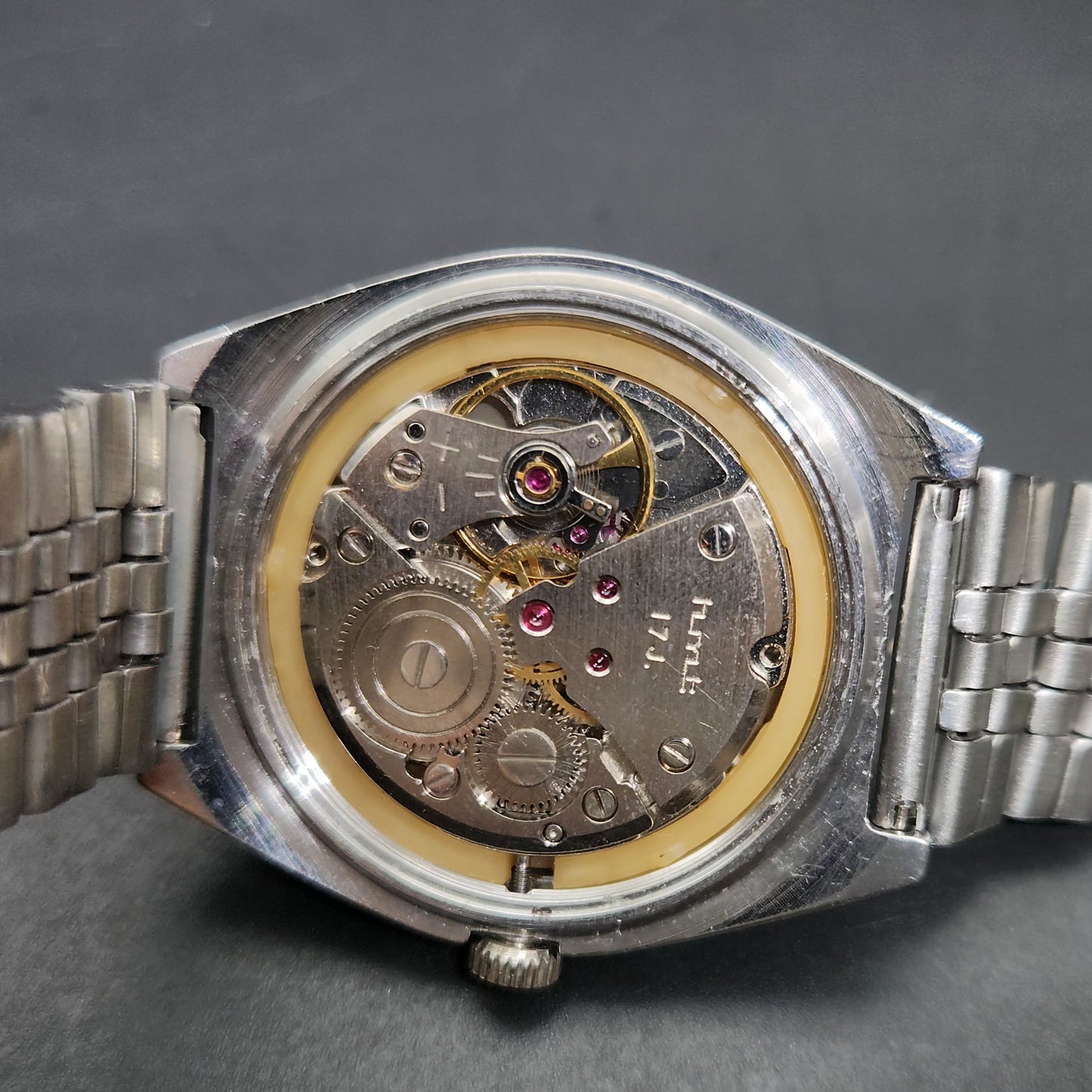 Vintage Original HMT Sandeep Hand Winding 17 Jewels Grey Face Men's Wrist Watch OG297
