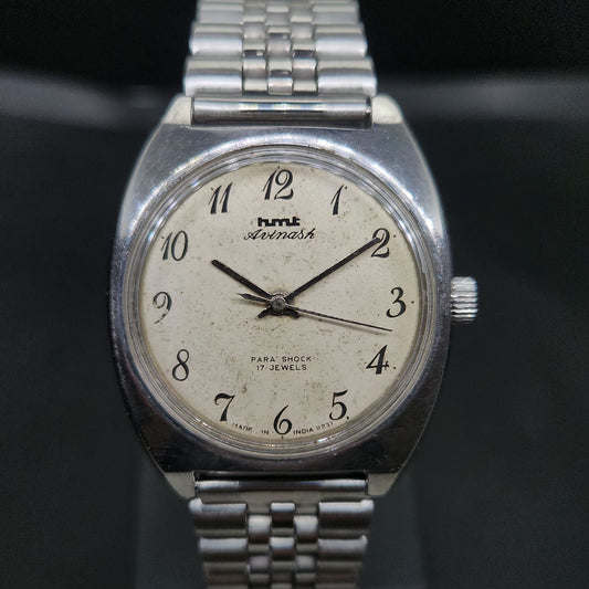 Vintage Original HMT Avinash Hand Winding 17 Jewels Cream Face Men's Wrist Watch OG298