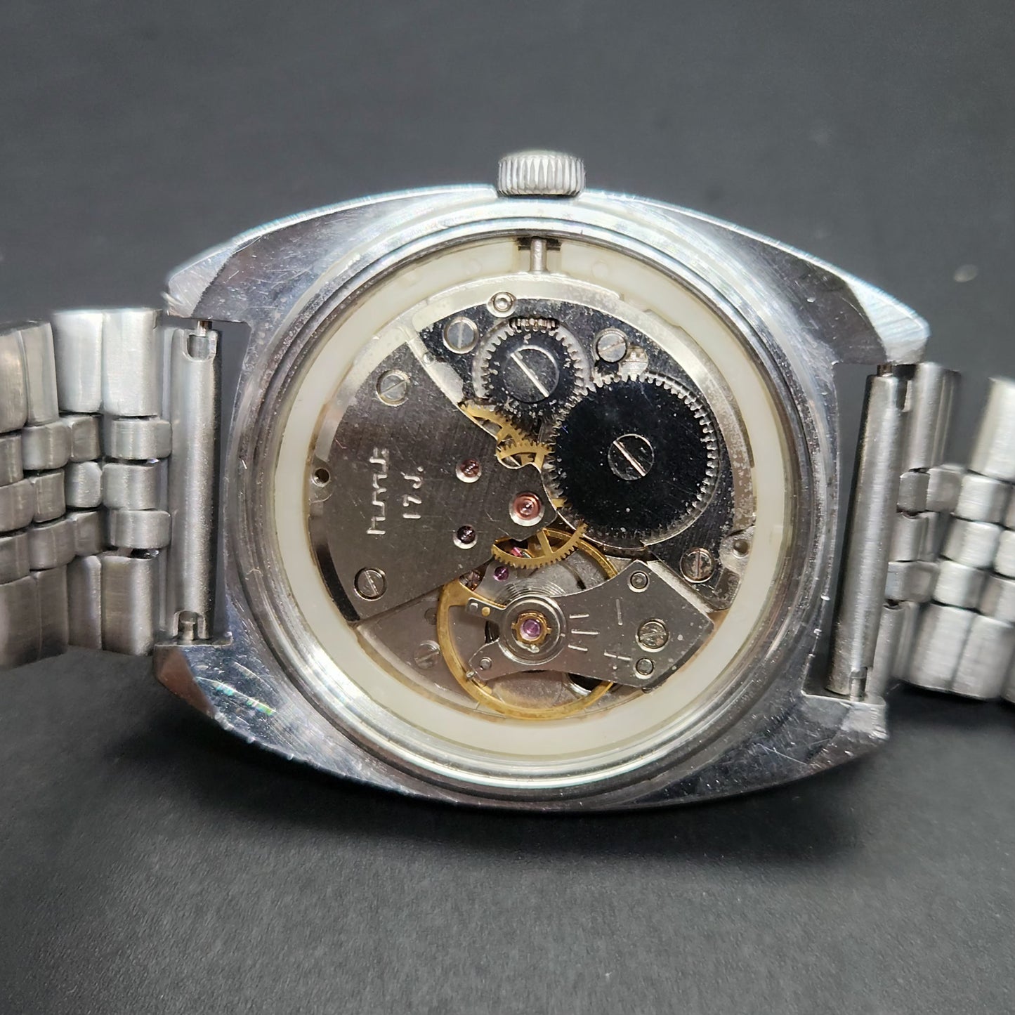 Vintage Original HMT Ajeet Hand Winding 17 Jewels Silver Face Men's Wrist Watch OG299
