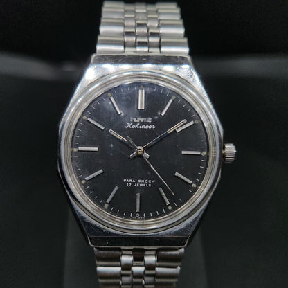 Vintage Original HMT Kohinoor Hand Winding 17 Jewels Blue Face Men's Wrist Watch OG2300