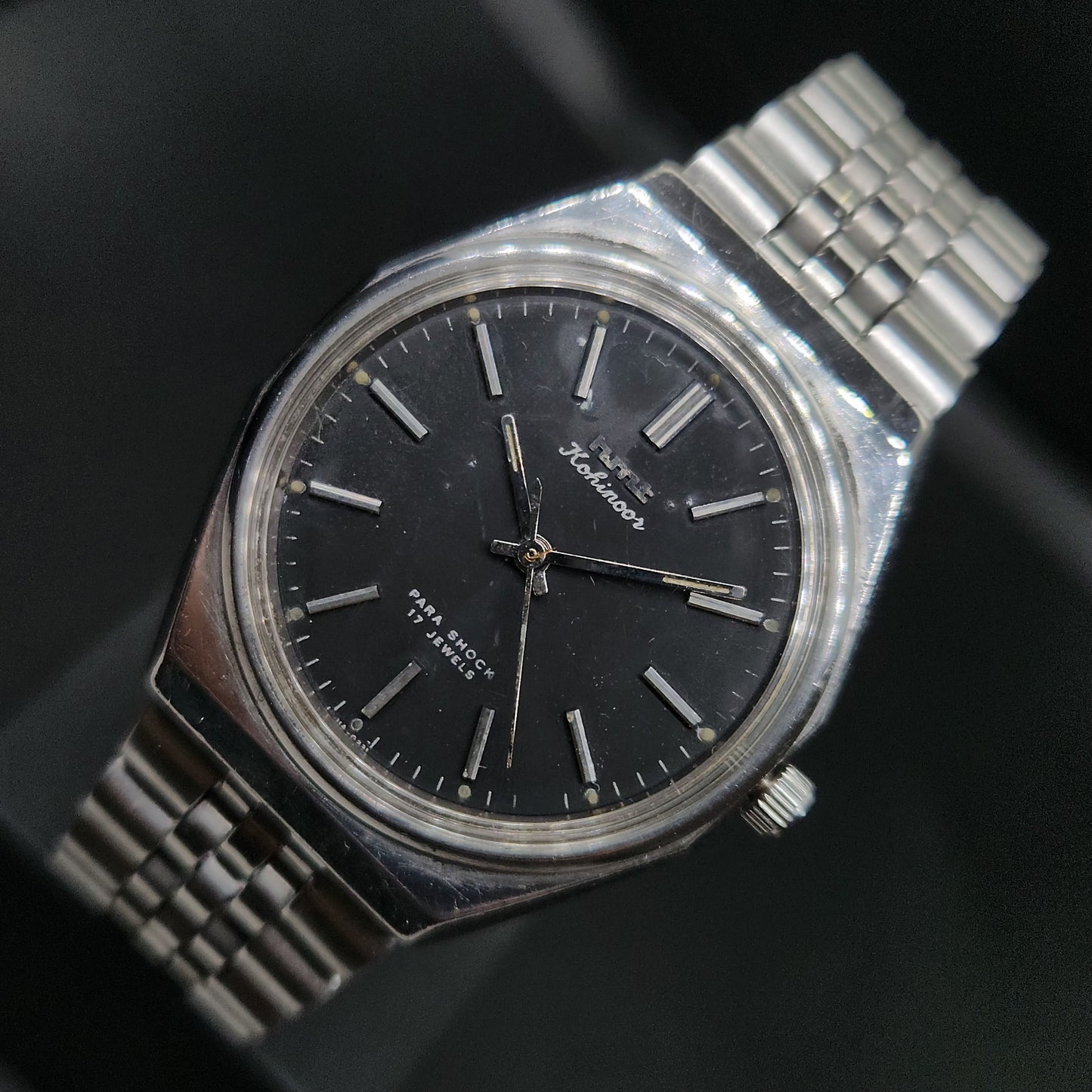 Vintage Original HMT Kohinoor Hand Winding 17 Jewels Blue Face Men's Wrist Watch OG2300