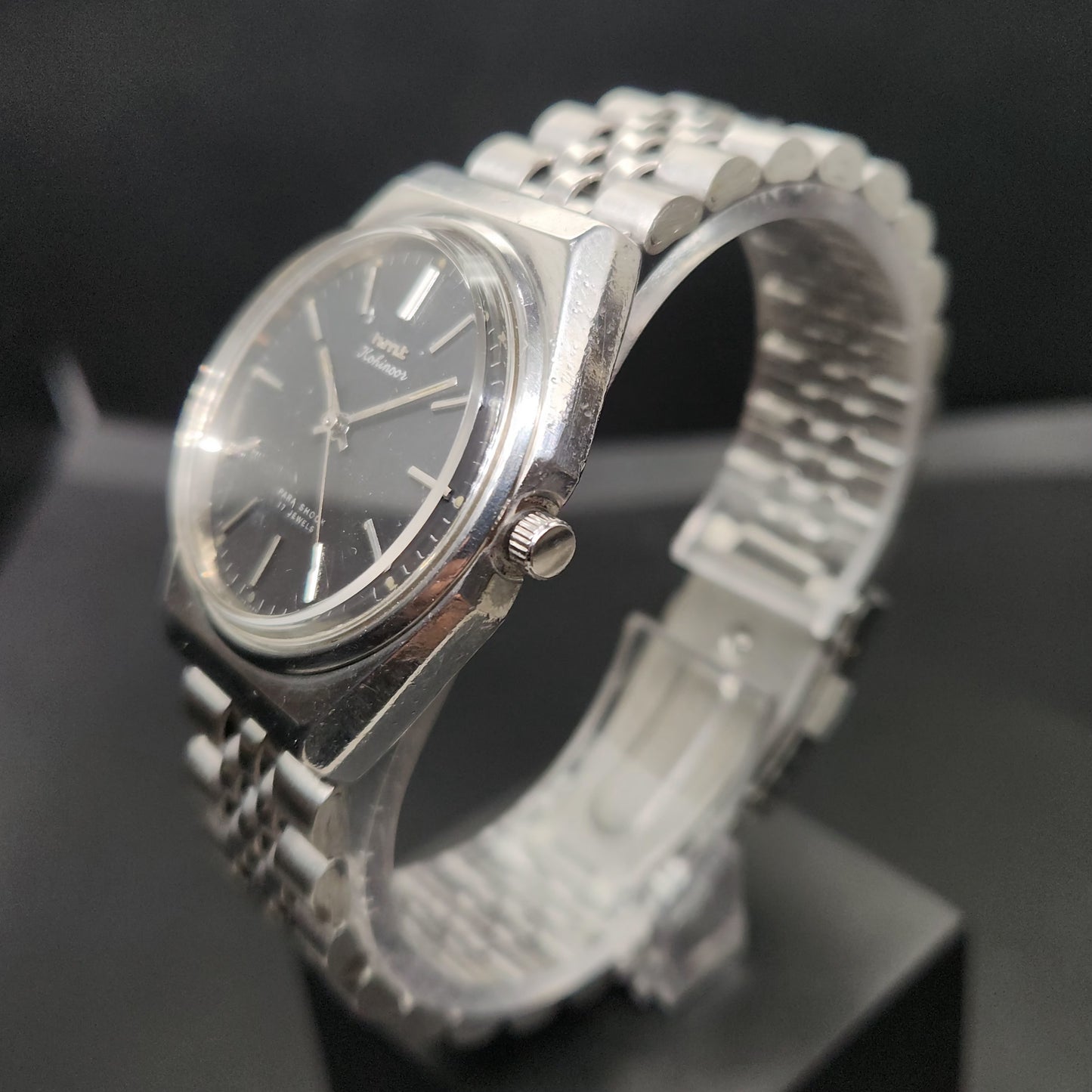 Vintage Original HMT Kohinoor Hand Winding 17 Jewels Blue Face Men's Wrist Watch OG2300