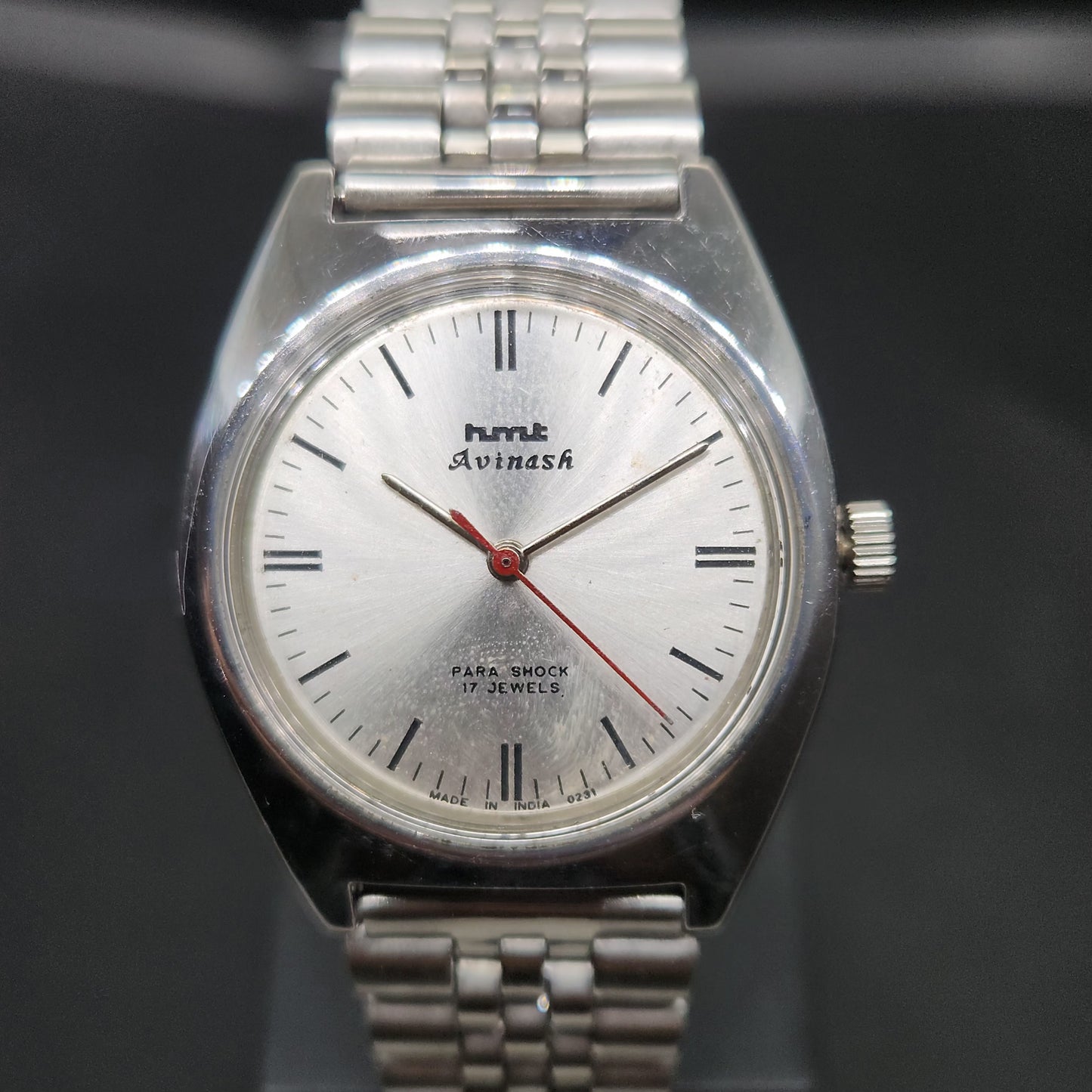 Vintage Original HMT Avinash Hand Winding 17 Jewels Silver Face Men's Wrist Watch OG301