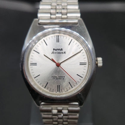 Vintage Original HMT Avinash Hand Winding 17 Jewels Silver Face Men's Wrist Watch OG301