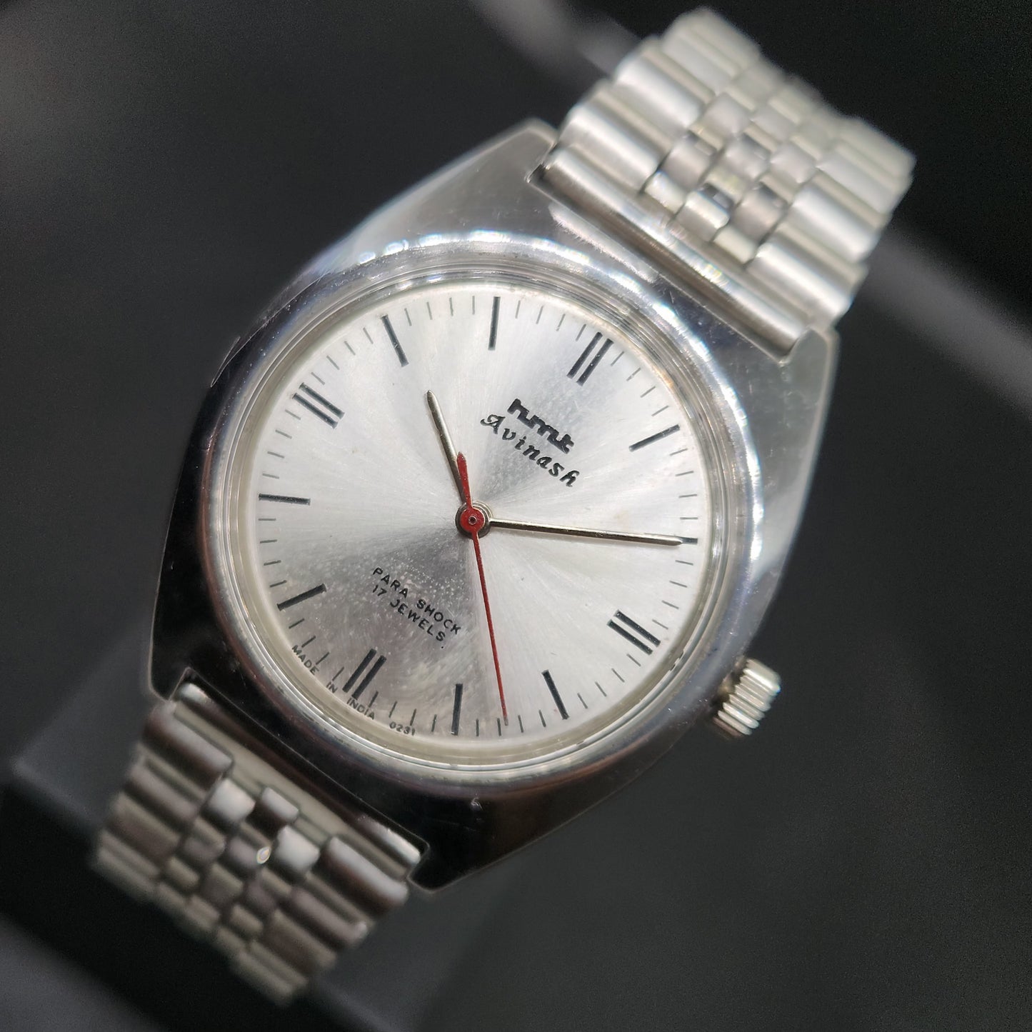 Vintage Original HMT Avinash Hand Winding 17 Jewels Silver Face Men's Wrist Watch OG301