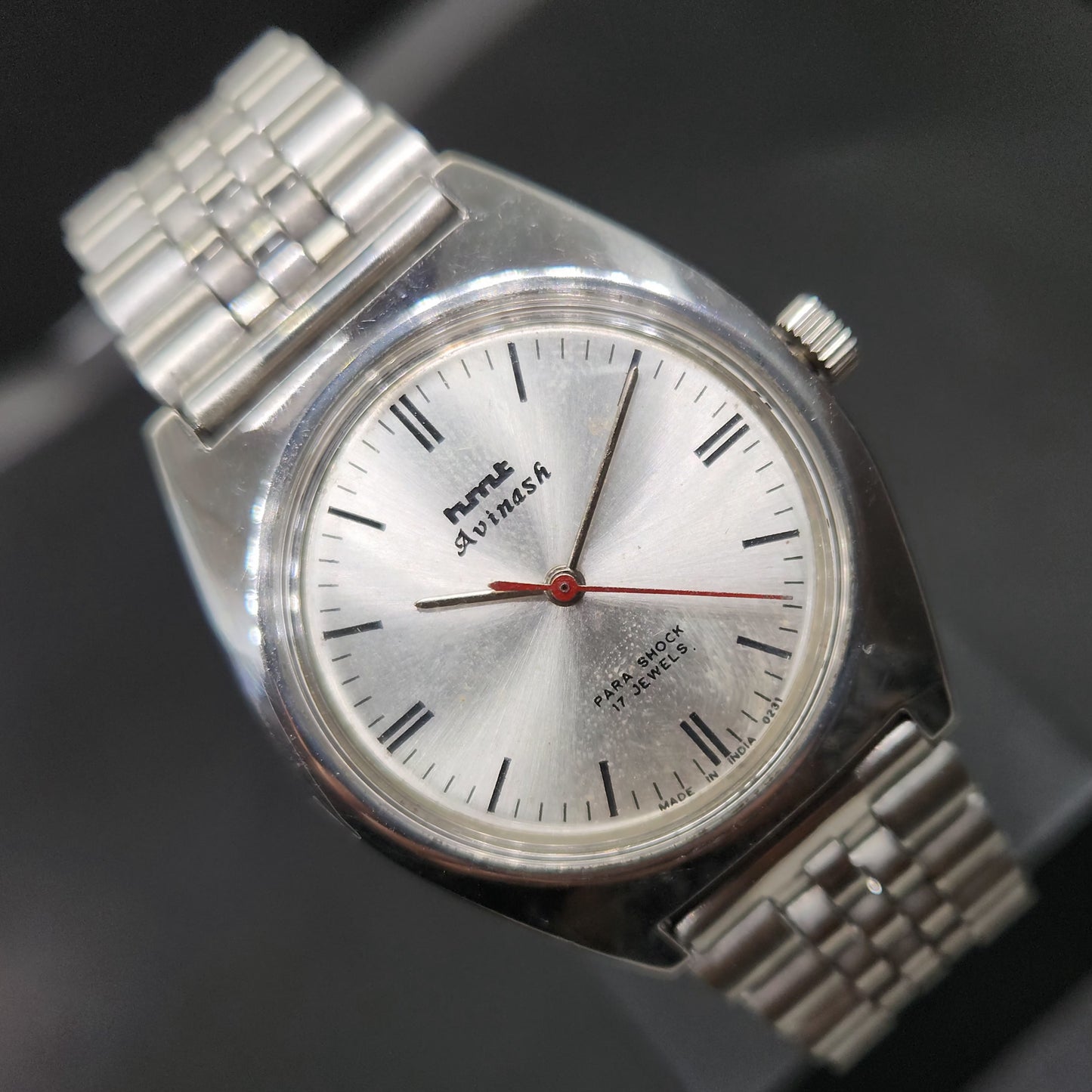 Vintage Original HMT Avinash Hand Winding 17 Jewels Silver Face Men's Wrist Watch OG301