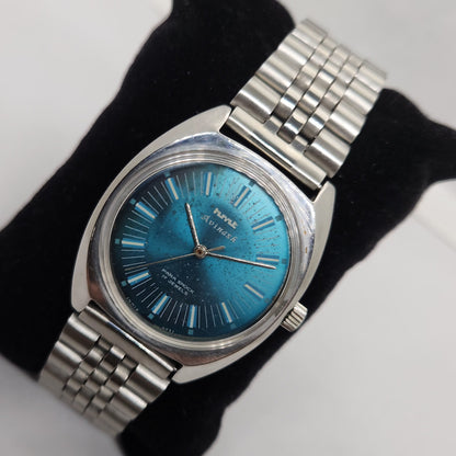 Vintage Original HMT Avinash Hand Winding 17 Jewels Blue Face Men's Wrist Watch OG302