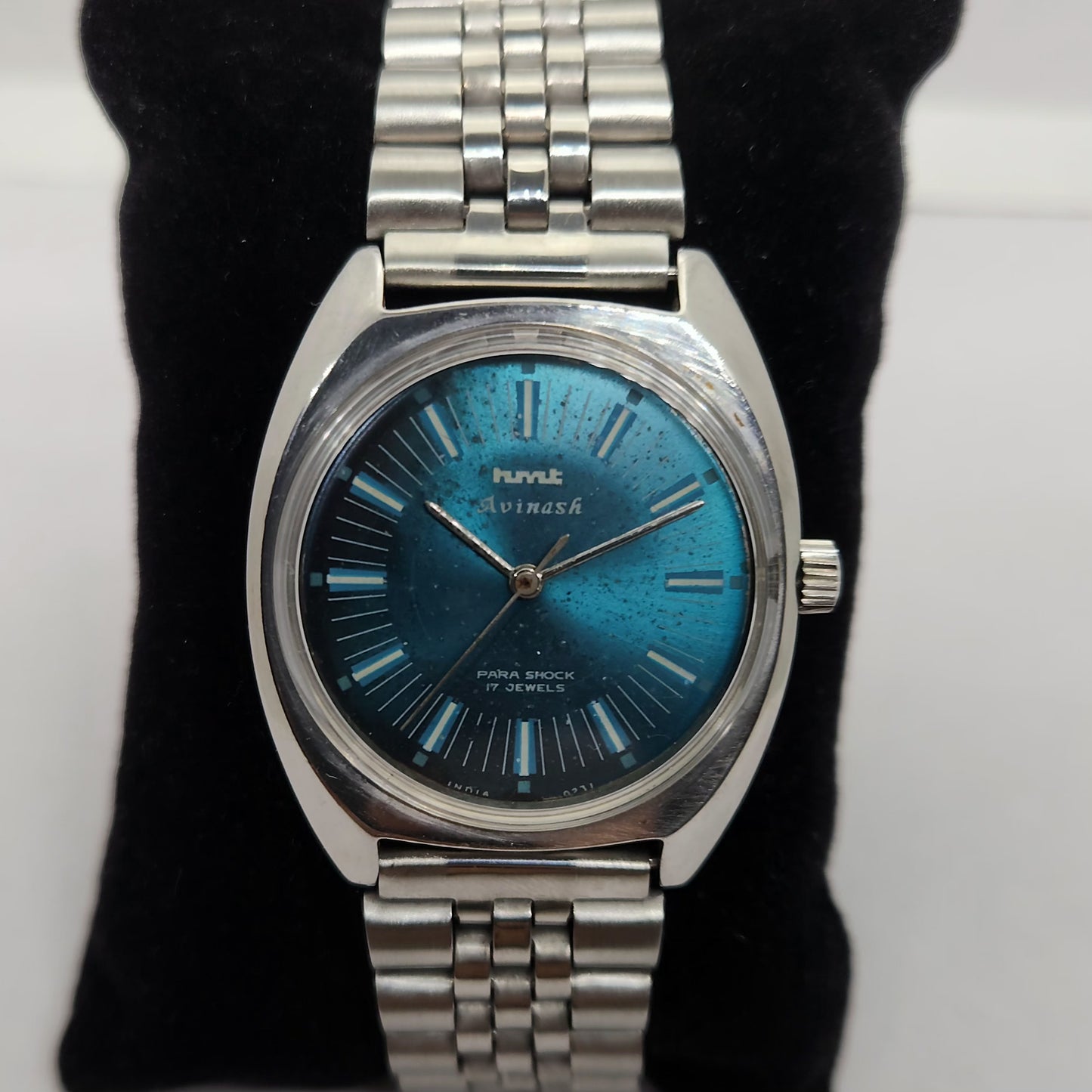 Vintage Original HMT Avinash Hand Winding 17 Jewels Blue Face Men's Wrist Watch OG302