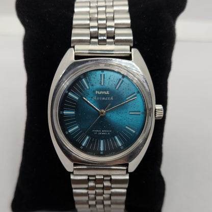 Vintage Original HMT Avinash Hand Winding 17 Jewels Blue Face Men's Wrist Watch OG302