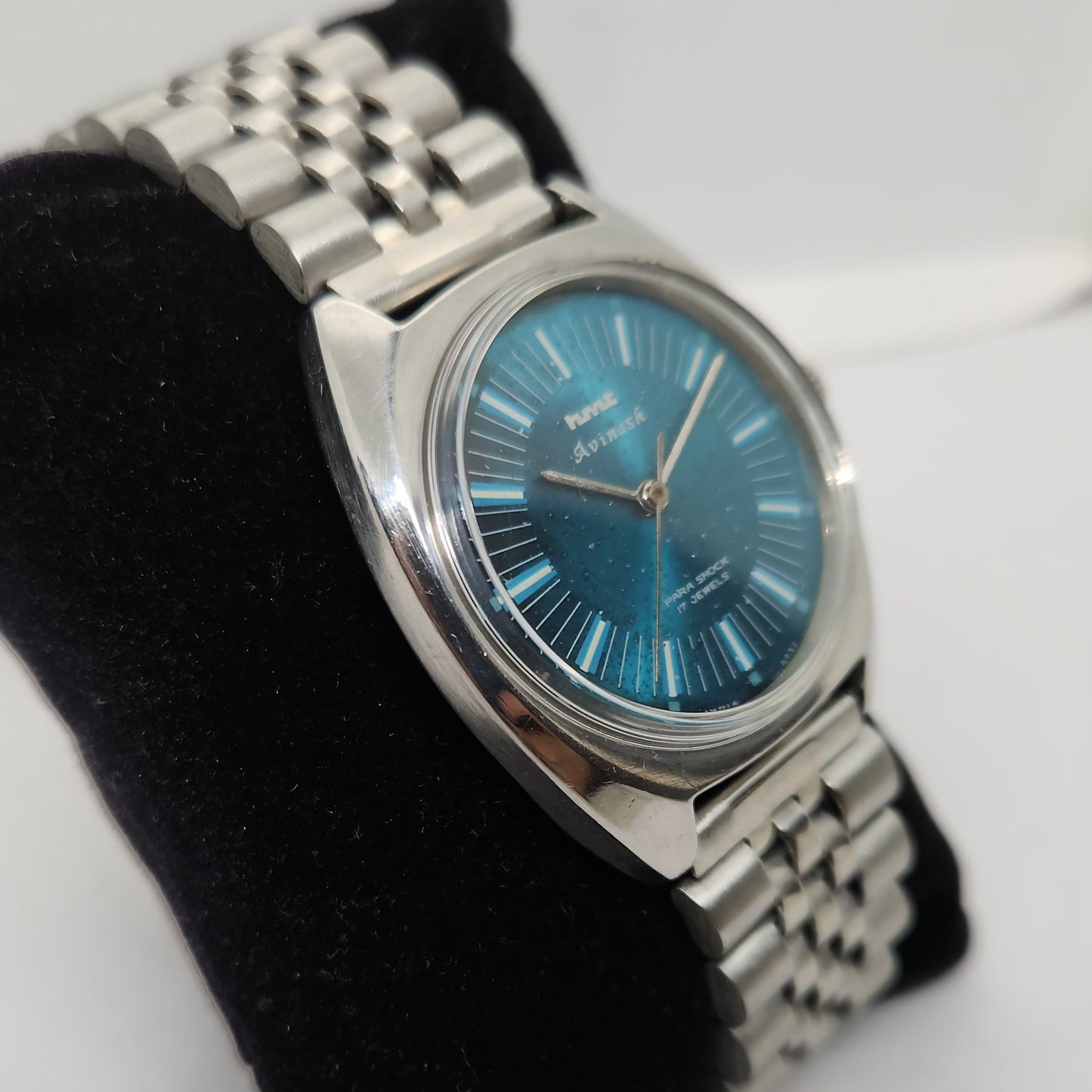 Vintage Original HMT Avinash Hand Winding 17 Jewels Blue Face Men's Wrist Watch OG302