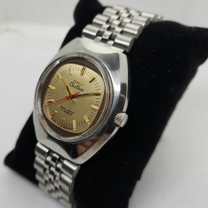 Vintage Original HMT Chethan Hand Winding 17 Jewels Gold Face Men's Wrist Watch OG303