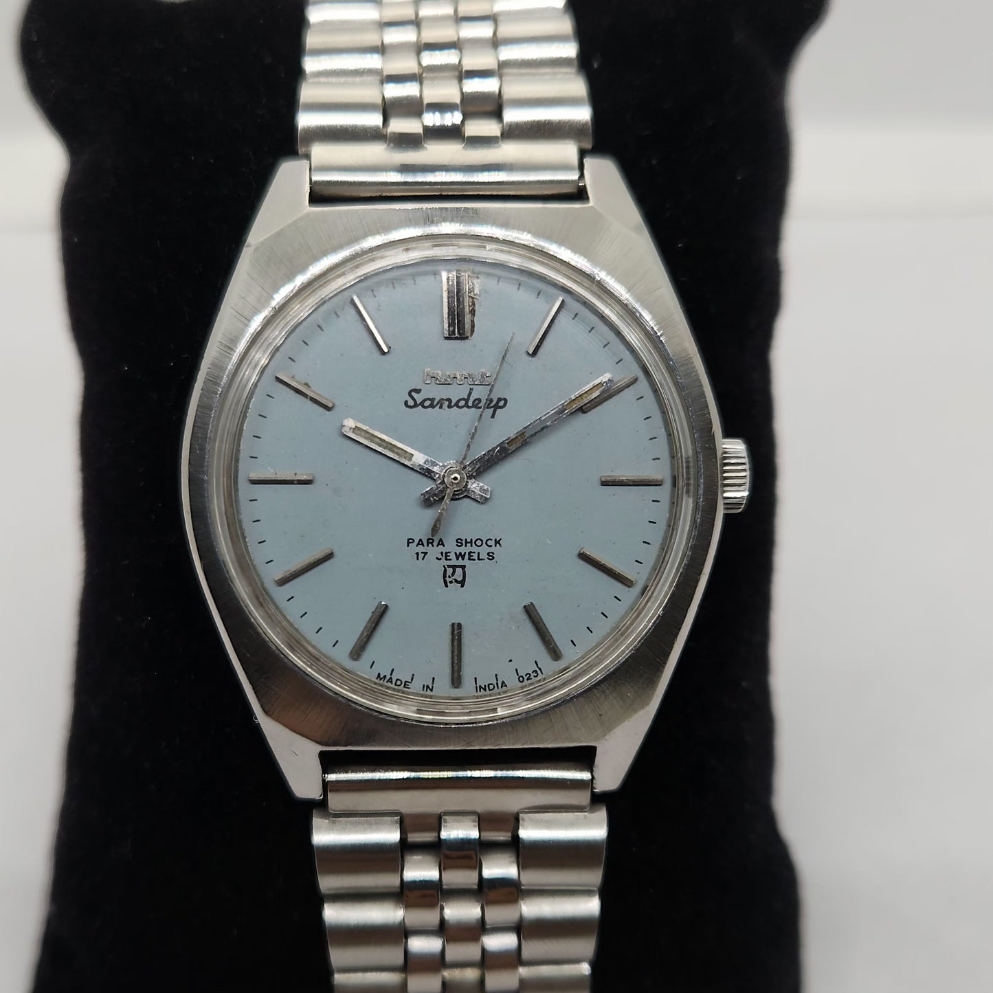 Vintage Original HMT Sandeep Hand Winding 17 Jewels Grey Face Men's Wrist Watch OG304