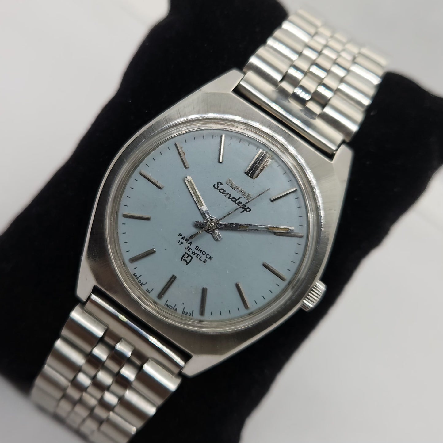 Vintage Original HMT Sandeep Hand Winding 17 Jewels Grey Face Men's Wrist Watch OG304