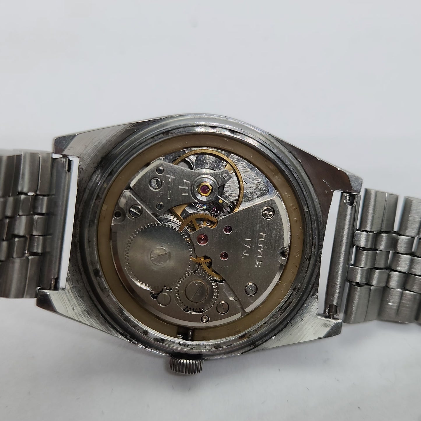 Vintage Original HMT Sandeep Hand Winding 17 Jewels Grey Face Men's Wrist Watch OG304