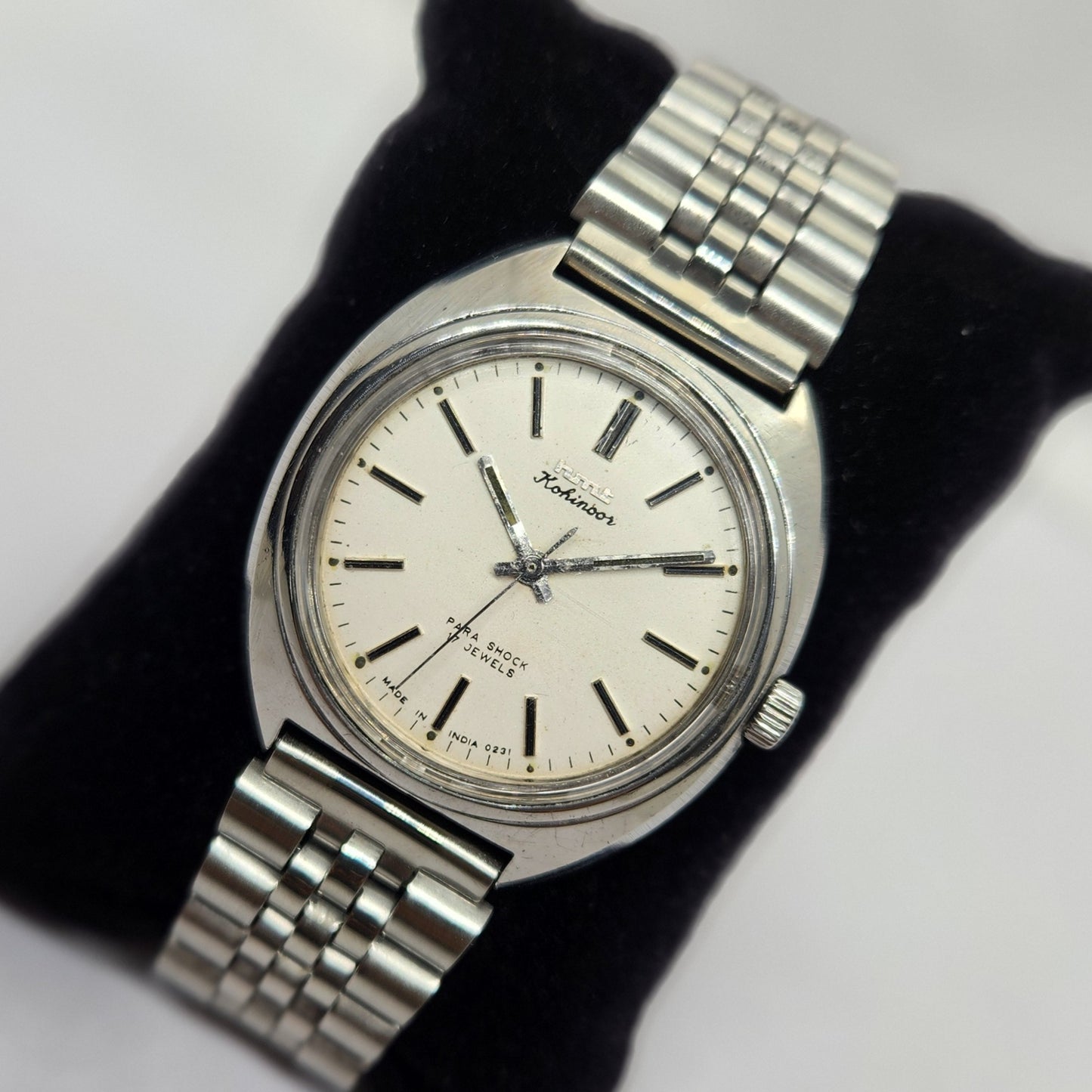 Vintage Original HMT Kohinoor Hand Winding 17 Jewels Off White Face Men's Wrist Watch OG305