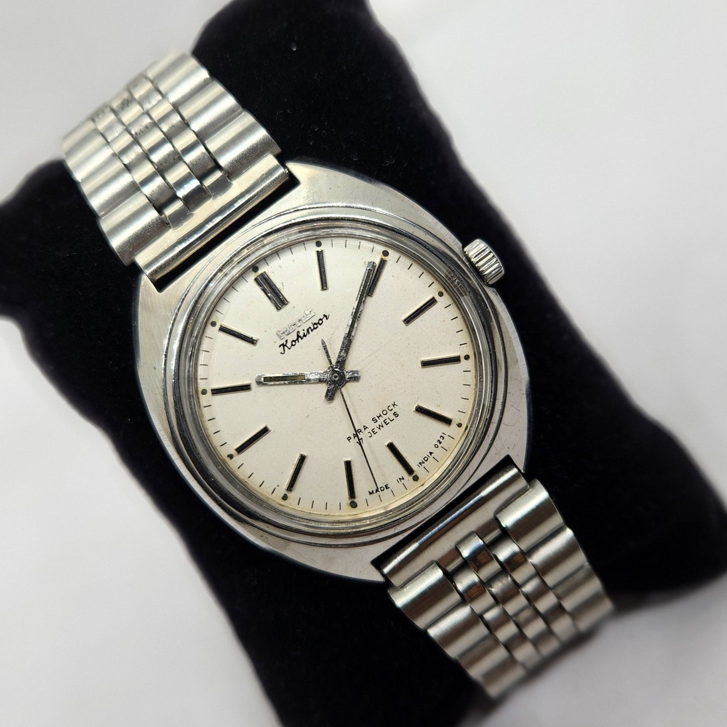 Vintage Original HMT Kohinoor Hand Winding 17 Jewels Off White Face Men's Wrist Watch OG305