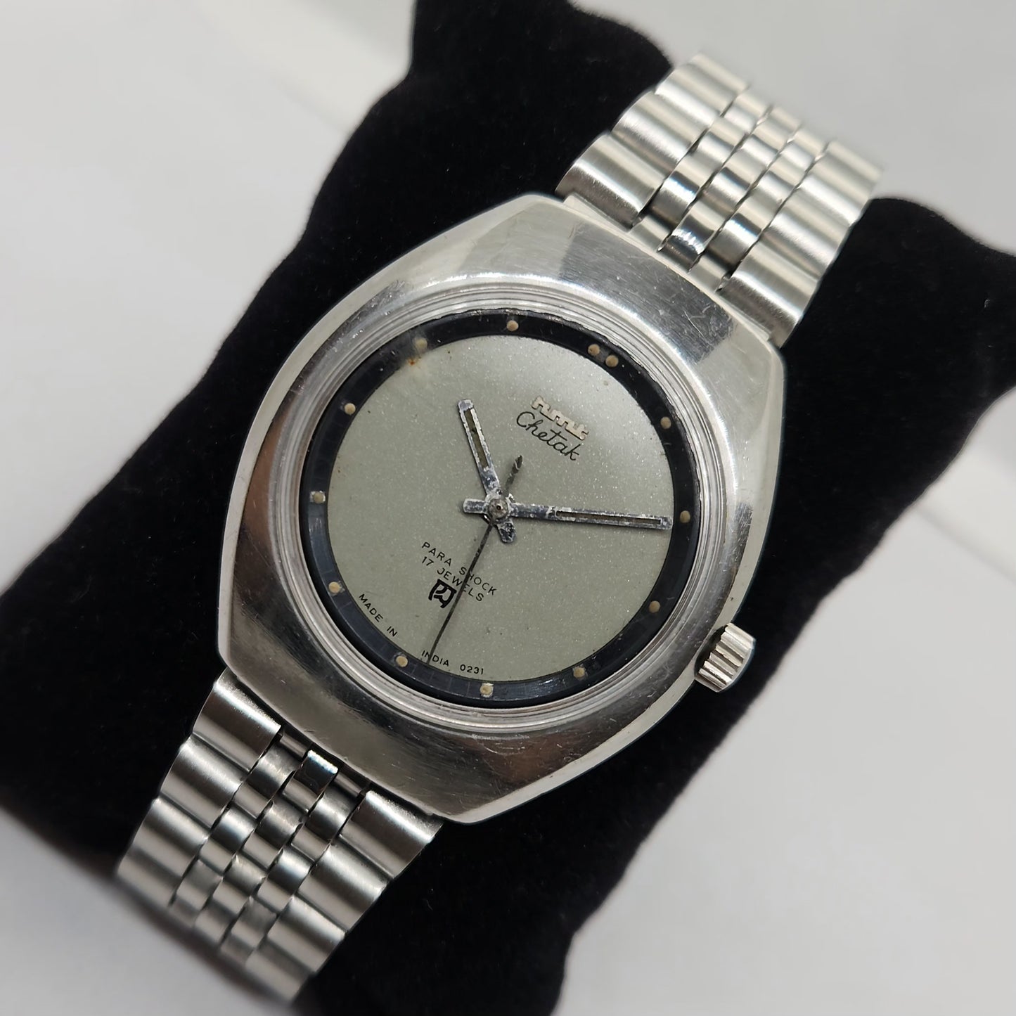 Vintage Original HMT Chetak Hand Winding 17 Jewels Grey Face Men's Wrist Watch OG306