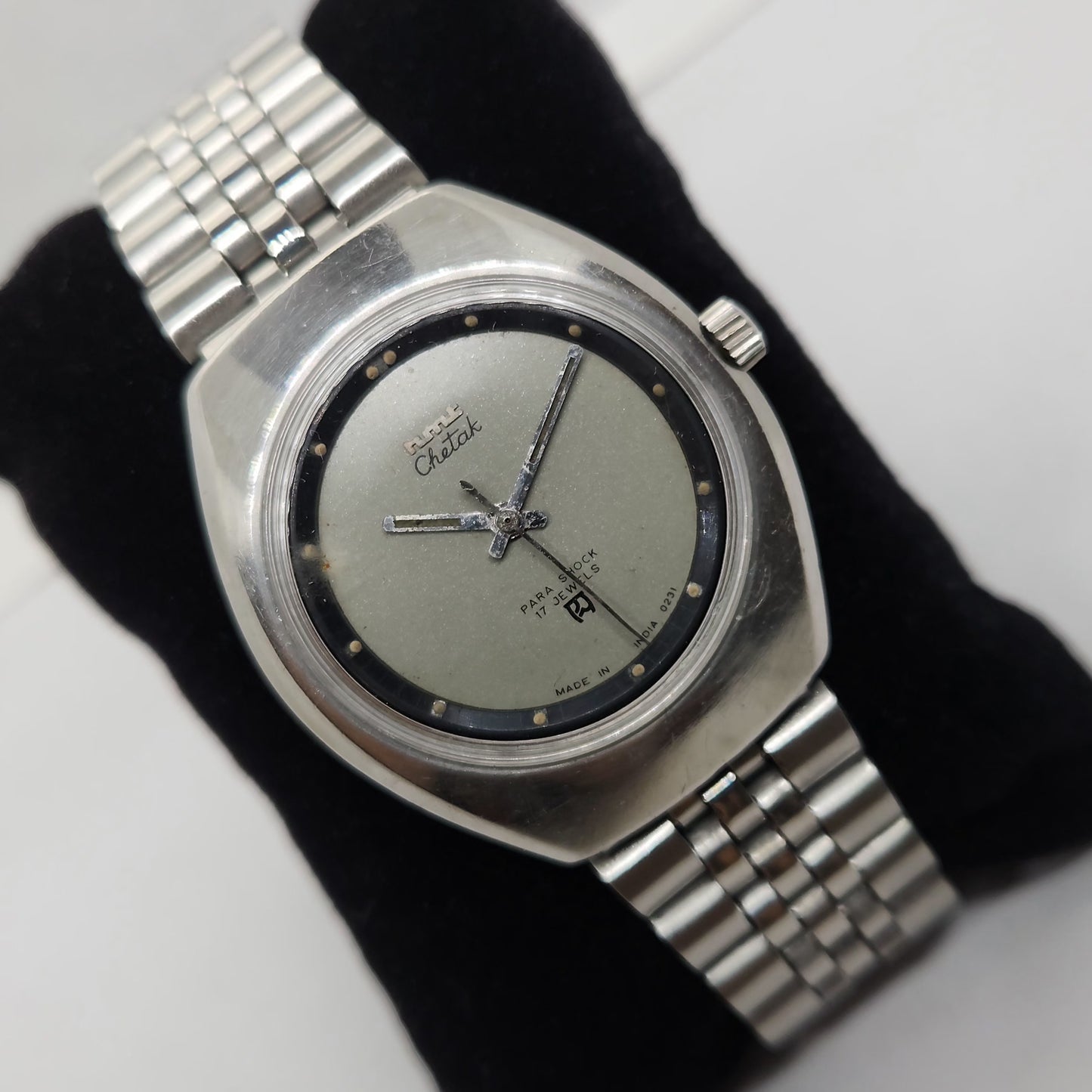Vintage Original HMT Chetak Hand Winding 17 Jewels Grey Face Men's Wrist Watch OG306