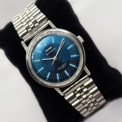Vintage Original HMT Avinash Hand Winding 17 Jewels Blue Face Men's Wrist Watch OG307