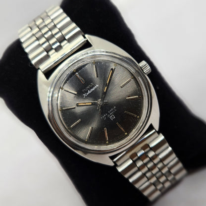 Vintage Original HMT Kohinoor Hand Winding 17 Jewels Black Face Men's Wrist Watch OG309