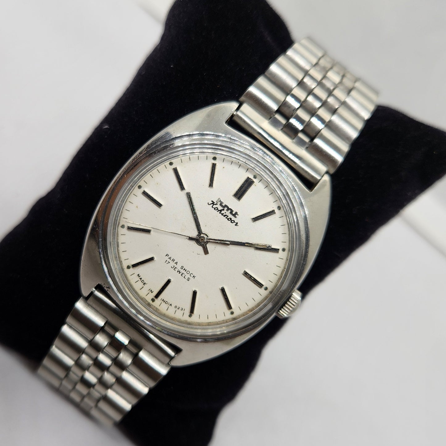 Vintage Original HMT Kohinoor Hand Winding 17 Jewels White Face Men's Wrist Watch OG310