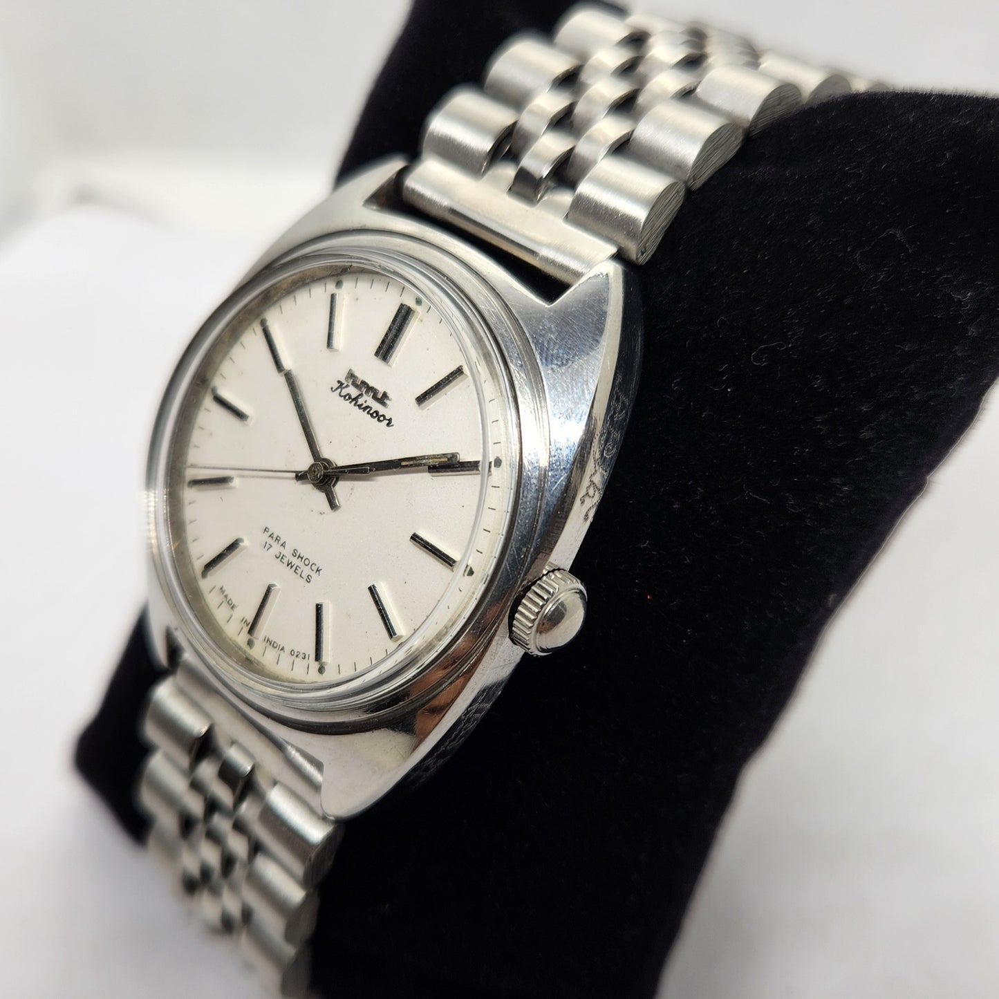 Vintage Original HMT Kohinoor Hand Winding 17 Jewels White Face Men's Wrist Watch OG310