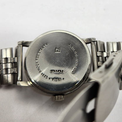 Vintage Original HMT Akash Hand Winding 17 Jewels Gold Face Men's Wrist Watch OG311
