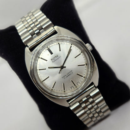 Vintage Original HMT Kohinoor Hand Winding 17 Jewels Silver Face Men's Wrist Watch OG313