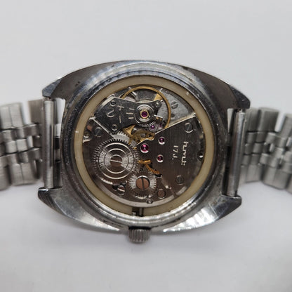 Vintage Original HMT Kohinoor Hand Winding 17 Jewels Silver Face Men's Wrist Watch OG313