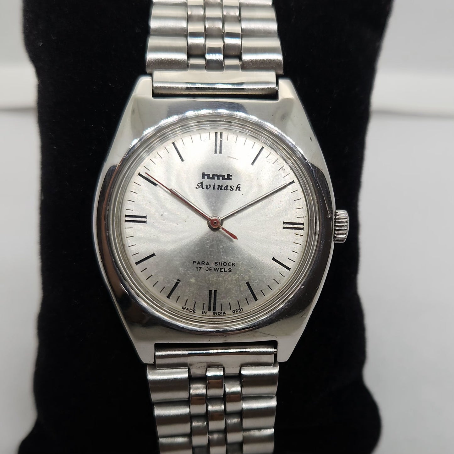 Vintage Original HMT Avinash Hand Winding 17 Jewels Silver Face Men's Wrist Watch OG314