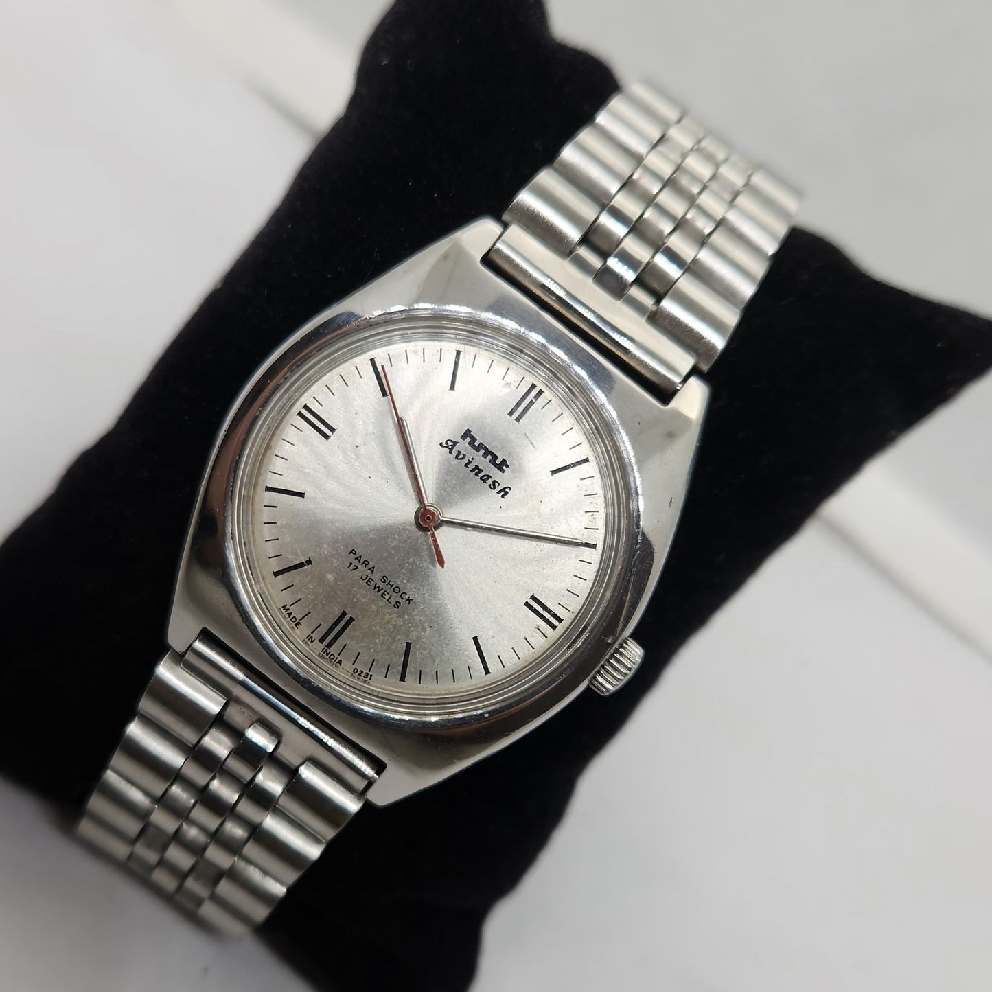 Vintage Original HMT Avinash Hand Winding 17 Jewels Silver Face Men's Wrist Watch OG314