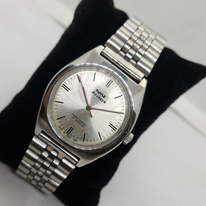 Vintage Original HMT Avinash Hand Winding 17 Jewels Silver Face Men's Wrist Watch OG314