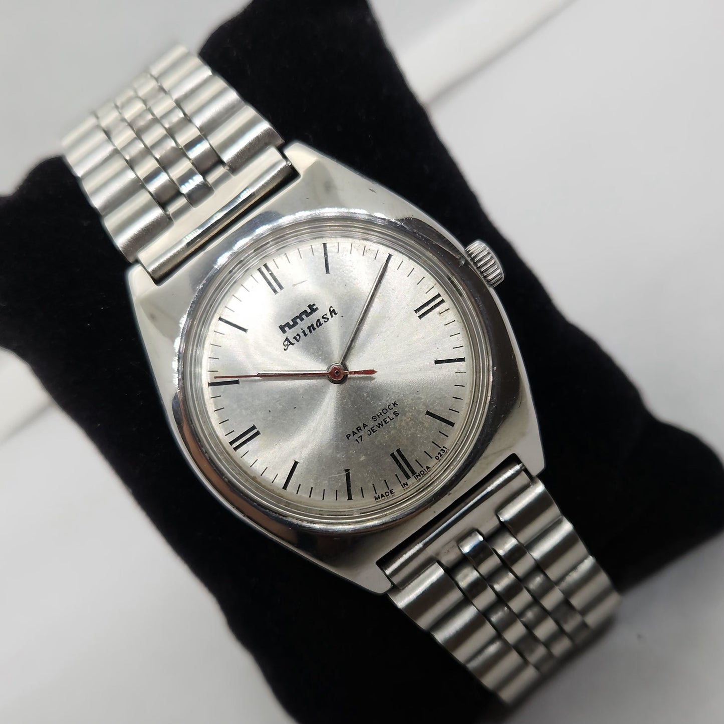 Vintage Original HMT Avinash Hand Winding 17 Jewels Silver Face Men's Wrist Watch OG314