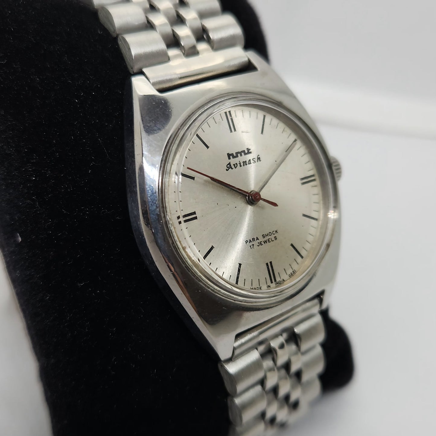 Vintage Original HMT Avinash Hand Winding 17 Jewels Silver Face Men's Wrist Watch OG314
