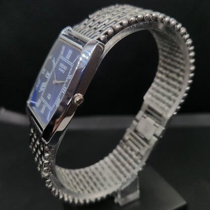 MOD Seiko Slim Quartz Barrel Blue Face Bracelet Men's Wrist Watch G01