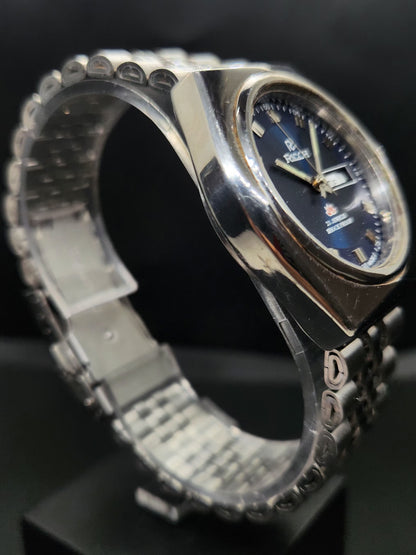 Vintage Ricoh R31 Automatic Blue Face New Bracelet 21 Jewels Day Date Men's Wrist Watch AS01