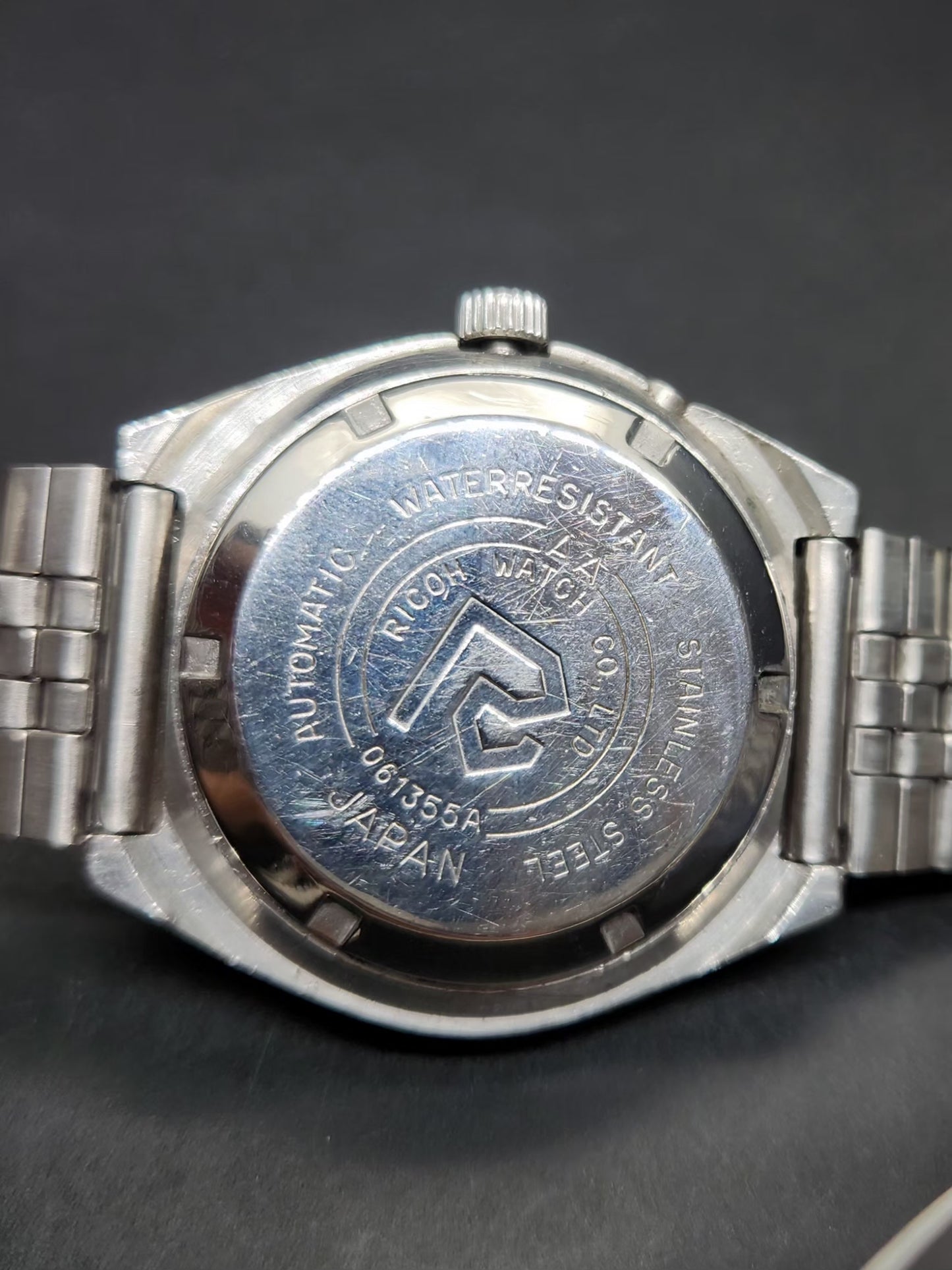 Vintage Ricoh R31 Automatic Blue Face New Bracelet 21 Jewels Day Date Men's Wrist Watch AS01