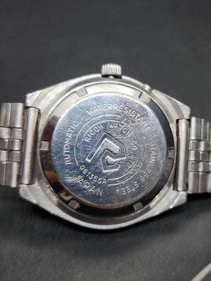 Vintage Ricoh R31 Automatic Blue Face New Bracelet 21 Jewels Day Date Men's Wrist Watch AS01