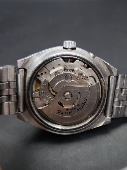 Vintage Ricoh R31 Automatic Blue Face New Bracelet 21 Jewels Day Date Men's Wrist Watch AS01