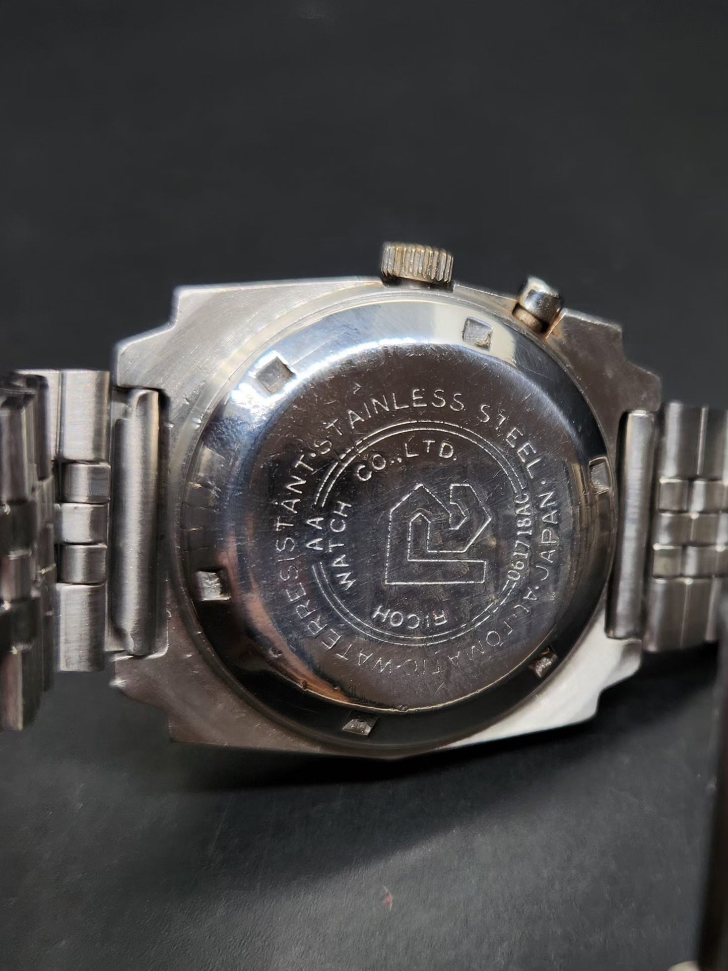 Vintage Ricoh R31 Automatic Blue Face New Bracelet 21 Jewels Day-Date Men's Wrist Watch AS04