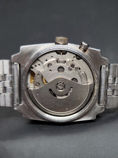 Vintage Ricoh R31 Automatic Blue Face New Bracelet 21 Jewels Day-Date Men's Wrist Watch AS04