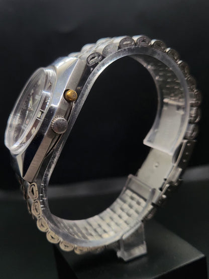 Vintage Ricoh R31 Automatic Brown Face New Bracelet 21 Jewels Day-Date Men's Wrist Watch AS07