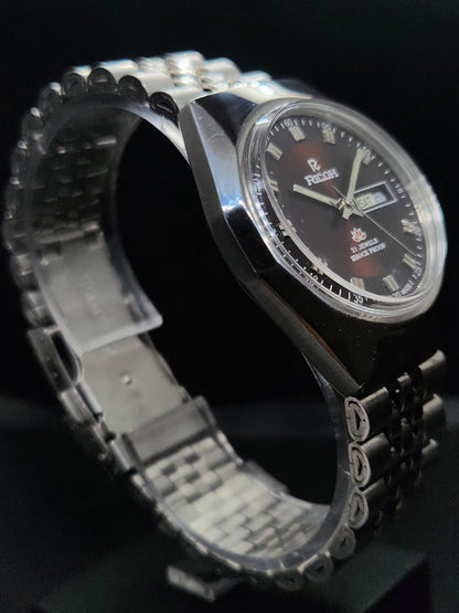 Vintage Ricoh R31 Automatic Brown Face New Bracelet 21 Jewels Day-Date Men's Wrist Watch AS07