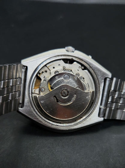 Vintage Ricoh R31 Automatic Black Face New Bracelet 21 Jewels Day-Date Men's Wrist Watch AS08