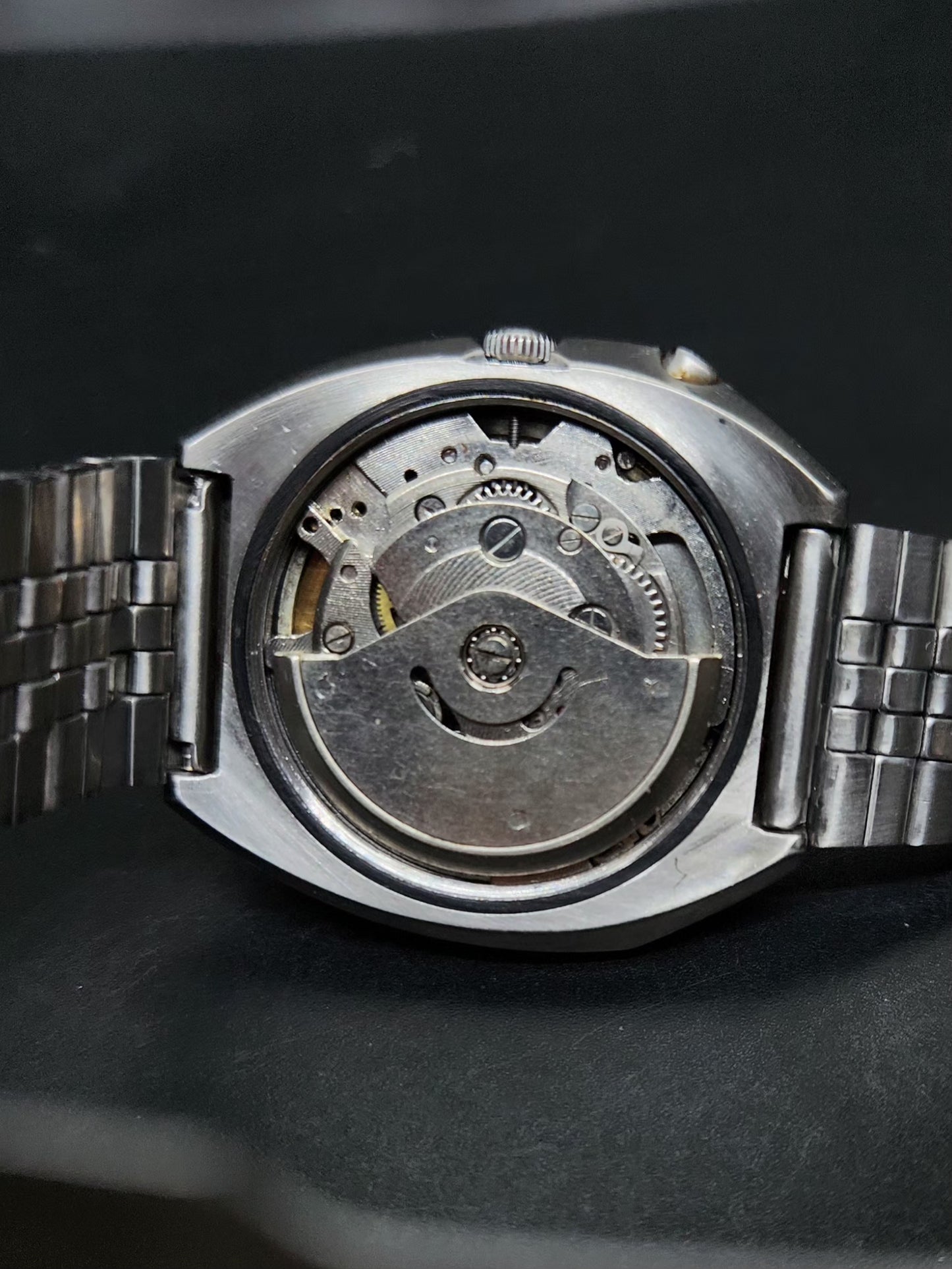 Vintage Ricoh R31 Automatic Black Face New Bracelet 21 Jewels Day-Date Men's Wrist Watch AS10