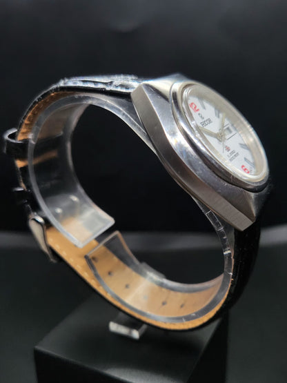 Vintage Ricoh R31 Automatic White Face New Strap 21 Jewels Day-Date Men's Wrist Watch AS12