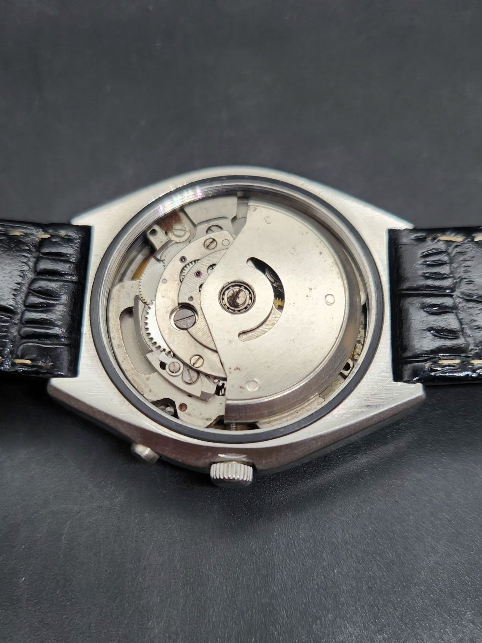 Vintage Ricoh R31 Automatic White Face New Strap 21 Jewels Day-Date Men's Wrist Watch AS12
