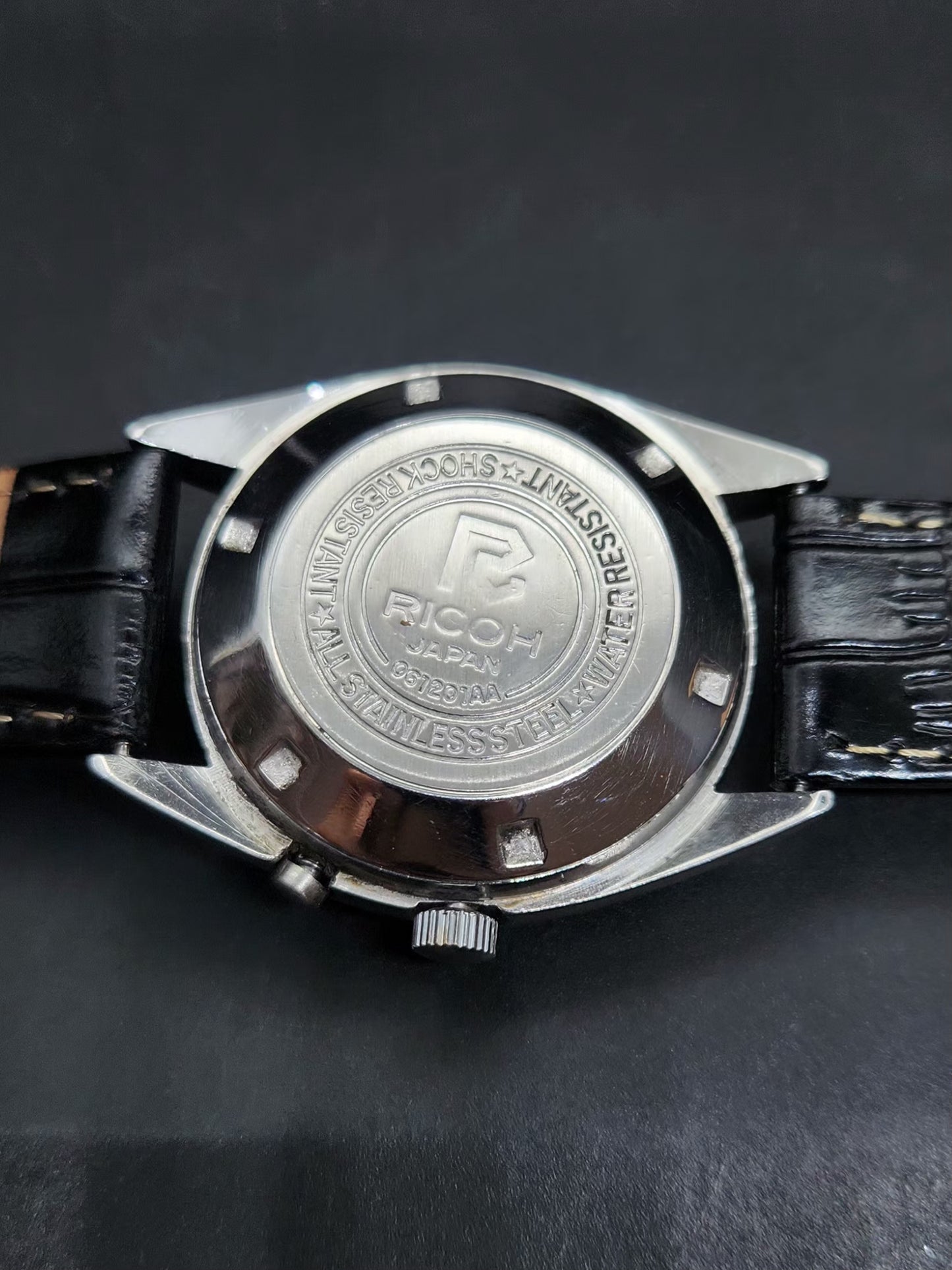 Vintage Ricoh R31 Automatic White Face New Strap 21 Jewels Day-Date Men's Wrist Watch AS13